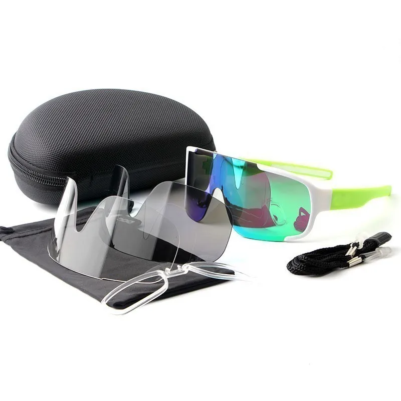 TR90 поляризованные солнцезащитные очки HD с 3 линзами набор спортивных