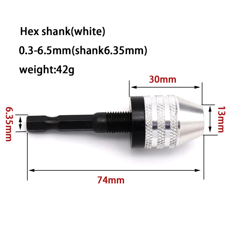 Keyless Drill Chuck Screwdriver Impact Driver Adaptor 1/4 Hex Shank Bit Tools AZZKOR Quick Change Convertor Adapter 1pcs | Инструменты