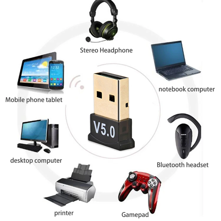 Беспроводной USB Bluetooth 5 0 адаптер приемник аудио передатчик ключ для ПК ноутбука