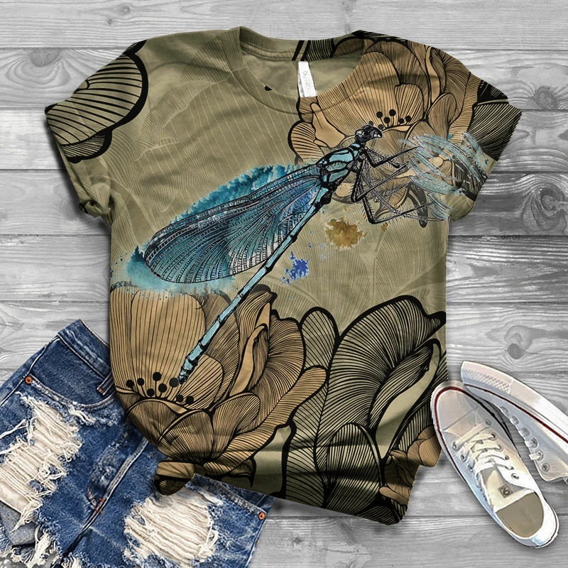 

3D animal print T-shirt women's vivid animal print Harajuku 3D T-shirt O-neck short-sleeved women's T-shirt 2021