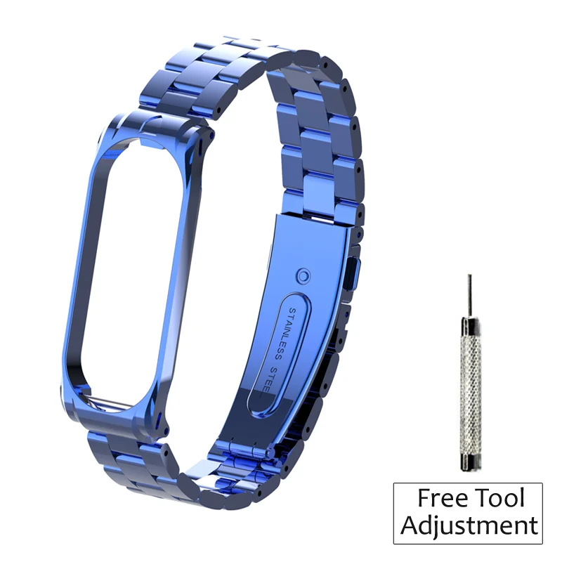 style 1 blue Браслет Amazfeel для mi band 4 металлический ремешок mi band 4 ремешок на запястье из нержавеющей стали ремешок для mi band 3 mi band 3 ремень - Цвет: style 1 blue