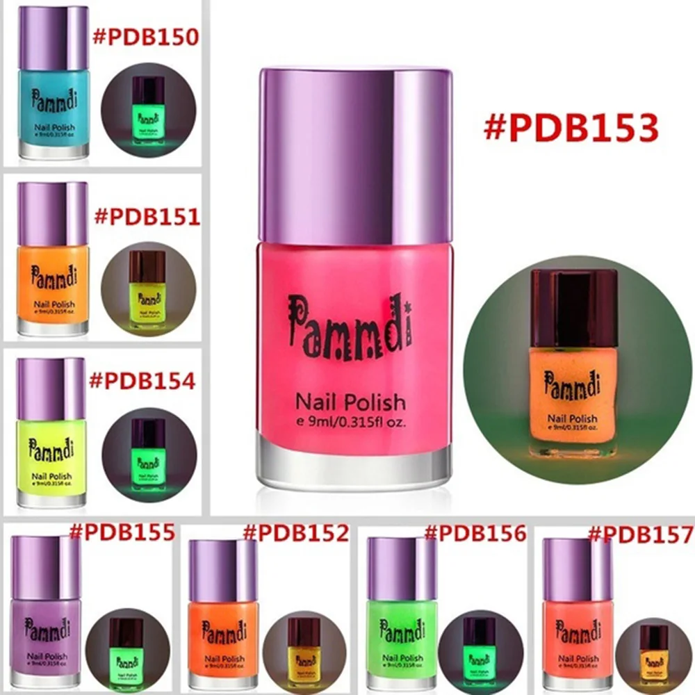 8 цветов Модный Цветной Светящийся лак для ногтей флуоресцентный Темный