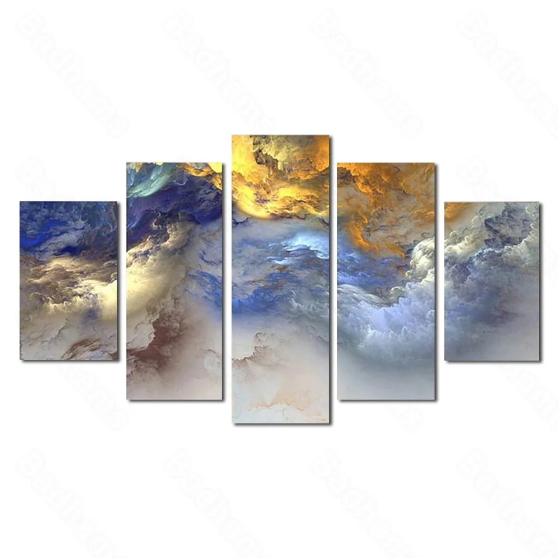 

Sofa Background Wall Still Life Painting Living Room Decoration Frameless Painting Bedroom Mural High-End Five-Piece Painting