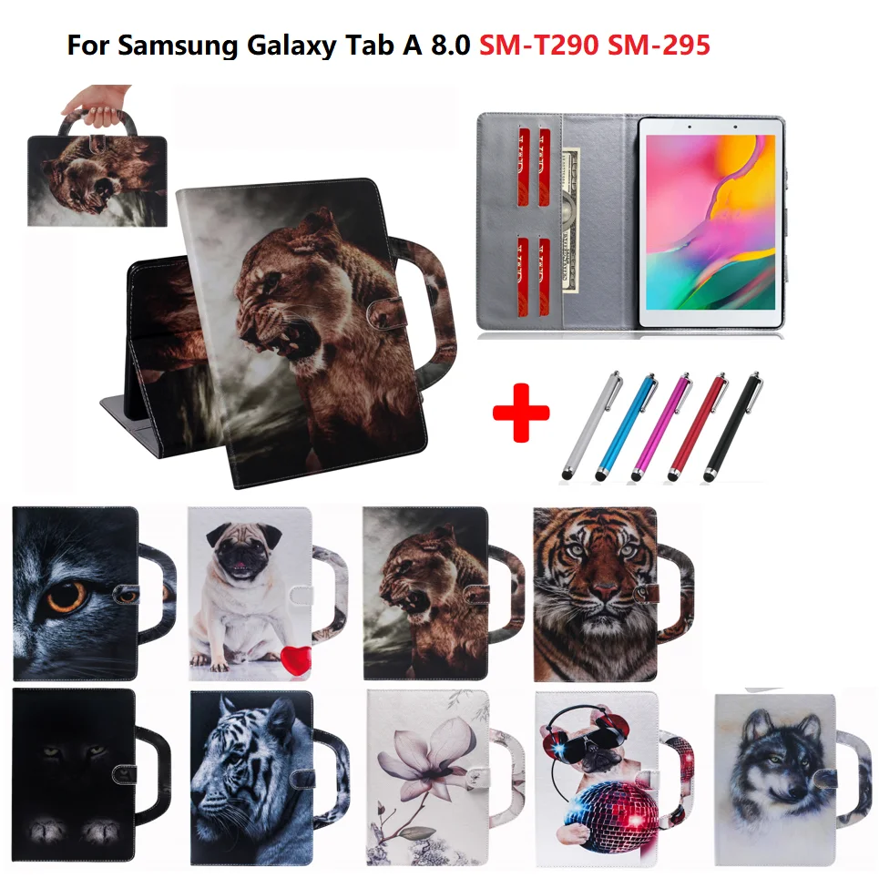 Для SM T290 T295 чехол для планшета Samsung Galaxy Tab A8 2019 Крышка с тигром котом принципиально
