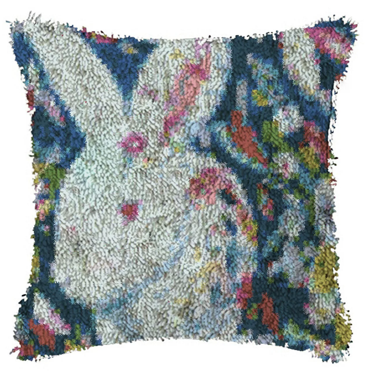 

Latch Hook Cushion Animal rabbit Pillow Case Color Canvas Acrylic Yarn Latched Hook Pillow Kits Crochet Cushion Cover