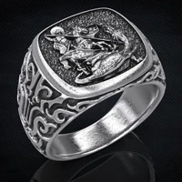 rings for men punk warrior dragon men ring jewelry soldier military signet top quality hip hop carving gift biker finger rings