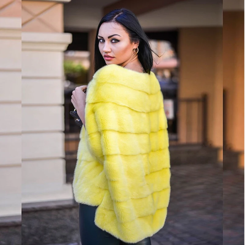 FURSARCAR 2021 New Real Mink Fur Shawls Luxury Women Winter & Autumn Mink Fur Coat Natural Mink Fur Poncho For Female