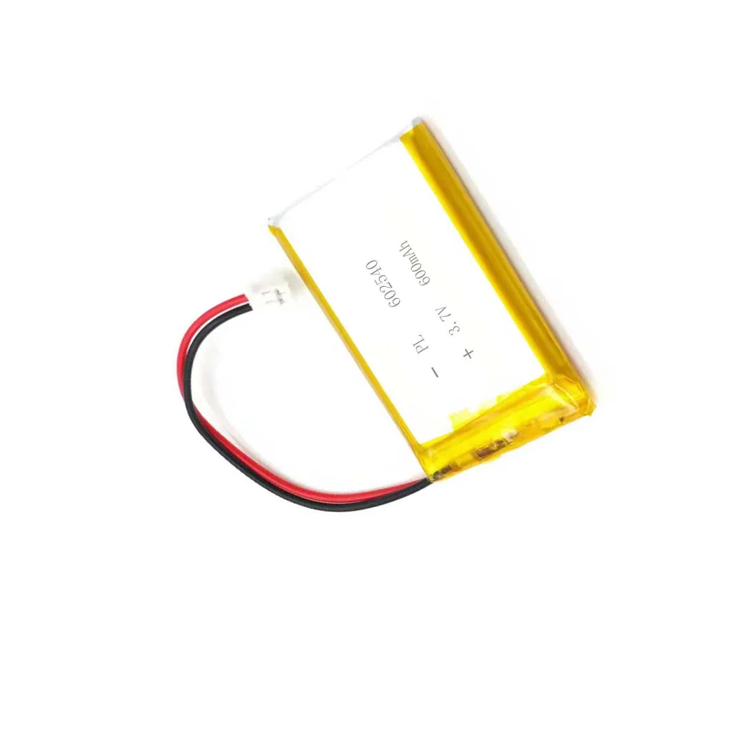 

MSDS Verified 3.7V 600mAh 602540 Li Lithium Polymer ion Battery with 2.0mm JST Connector