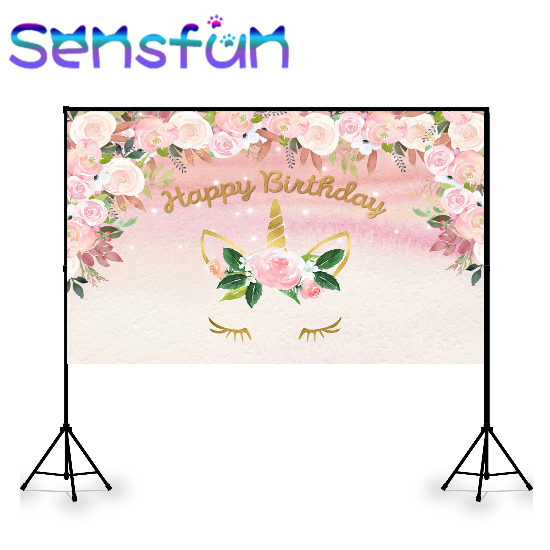 

Sxy0387 фон для фотосъемки с изображением единорога, Декор для дома, баннер на день рождения для детей, пользовательские фоны для фотостудии