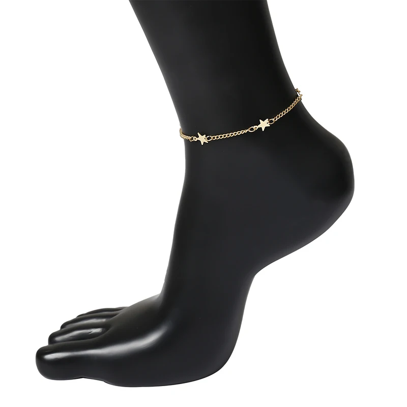 

[FVFV]Silver Color gold Anklet Bracelet On The Leg Fashion Heart Female Anklets Barefoot For Women Leg Chain Beach Foot Jewel