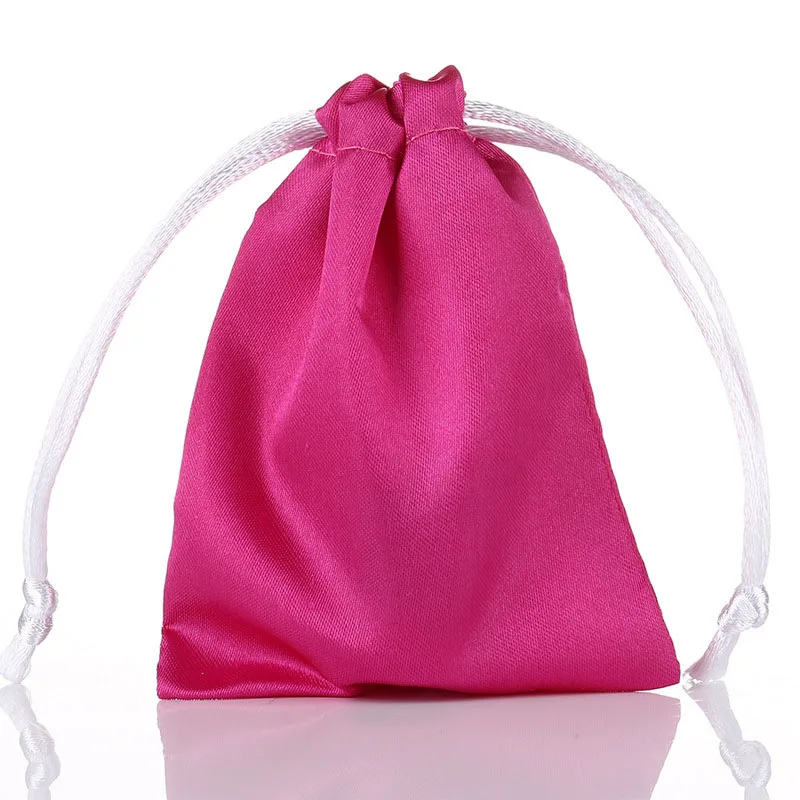 100PCS Satin Makeup Bags Packaging Jewelry Cosmetic Hair Silk Drawstring Pouch Party Gift Custom Sachet Print Logo | Украшения и