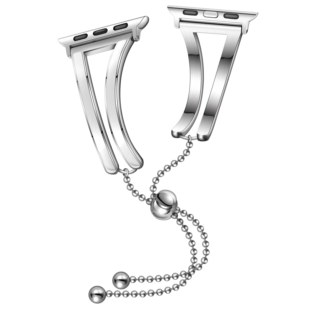 silver-white Женский ремешок для Apple watch band 38 мм 42 мм iWatch 4 band 44 мм 40 мм браслет из нержавеющей стали Apple watch 4 3 2 1 38/40 ремешок для часов - Цвет ремешка: silver-white