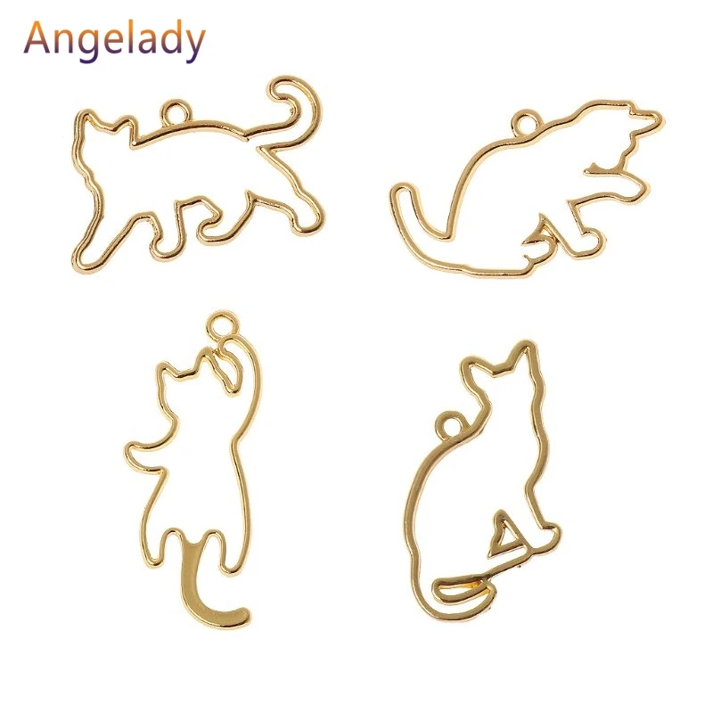 

4 шт. озорные коты пустая рамка Кулон Установка в открытую рамку УФ Смола ювелирные изделия JUL3