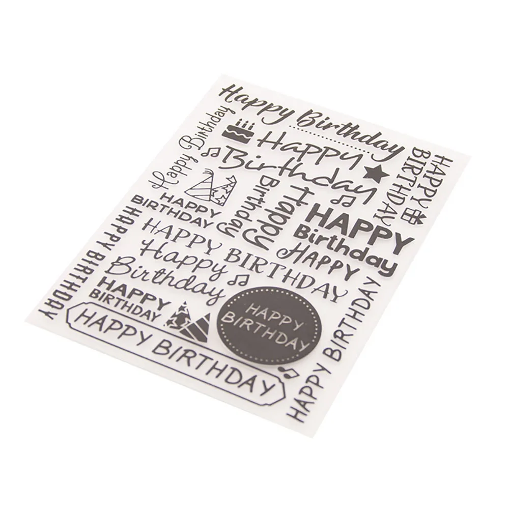Plastic Happy Birthday Pattern Embossing Template DIY Creative Folders For Nail Art Printing Decoration | Дом и сад