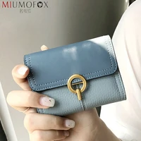 full grain leather short wallet women fashion designer credit card holder zipper coin purses cow leather ladies wallets 2020 new