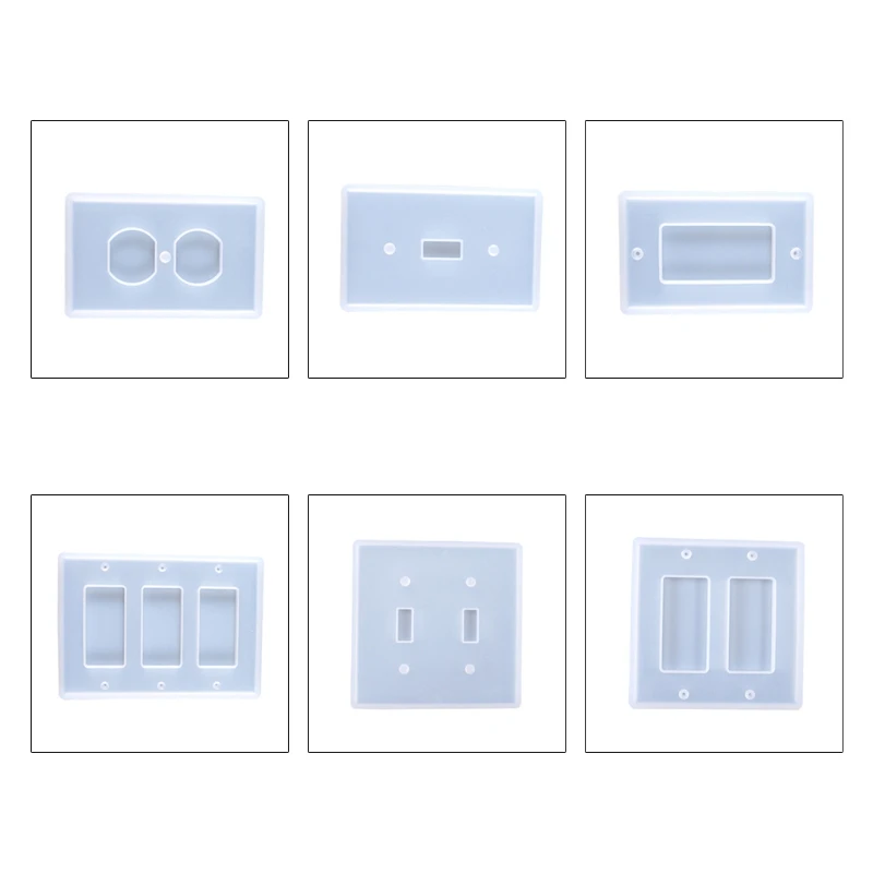 

Crystal Epoxy Resin Mold USB Socket Panel Light Switch Cover DIY Silicone Mould P82D