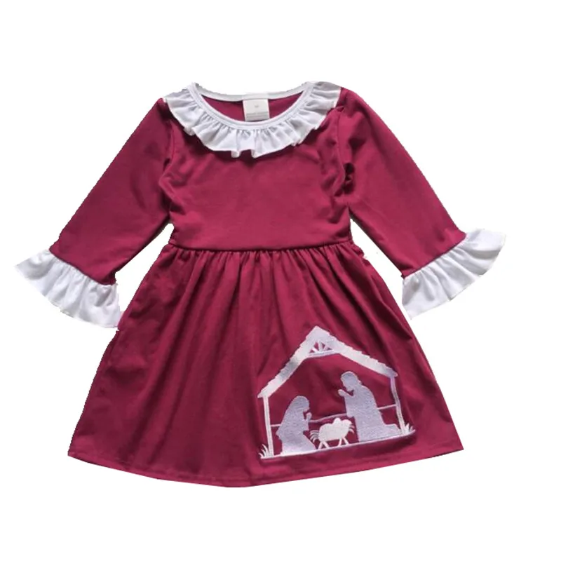 

Baby Girls New Fall Long Sleeve Children Clothing Dress Boutique Cotton Cartoon Dress Fashion Kids Clothes Baby Girls Dresses