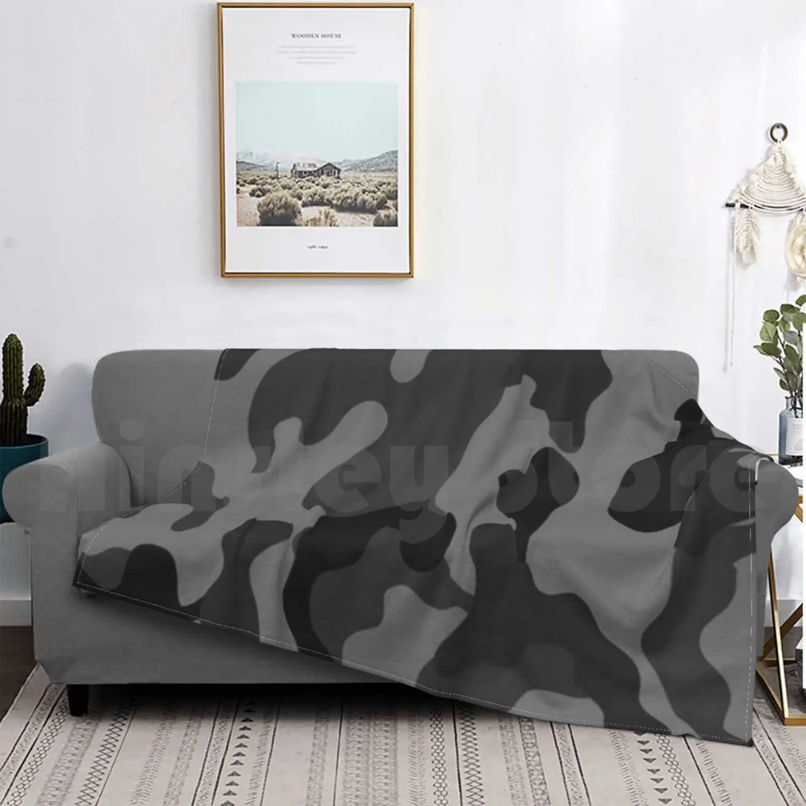 

Blanket Gray Camouflage 1603 A Cute Gray Camouflage