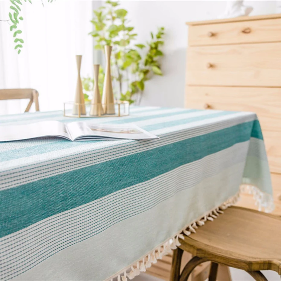 Скатерть для стола в полоску из искусственного скатерть мешковины обеденного