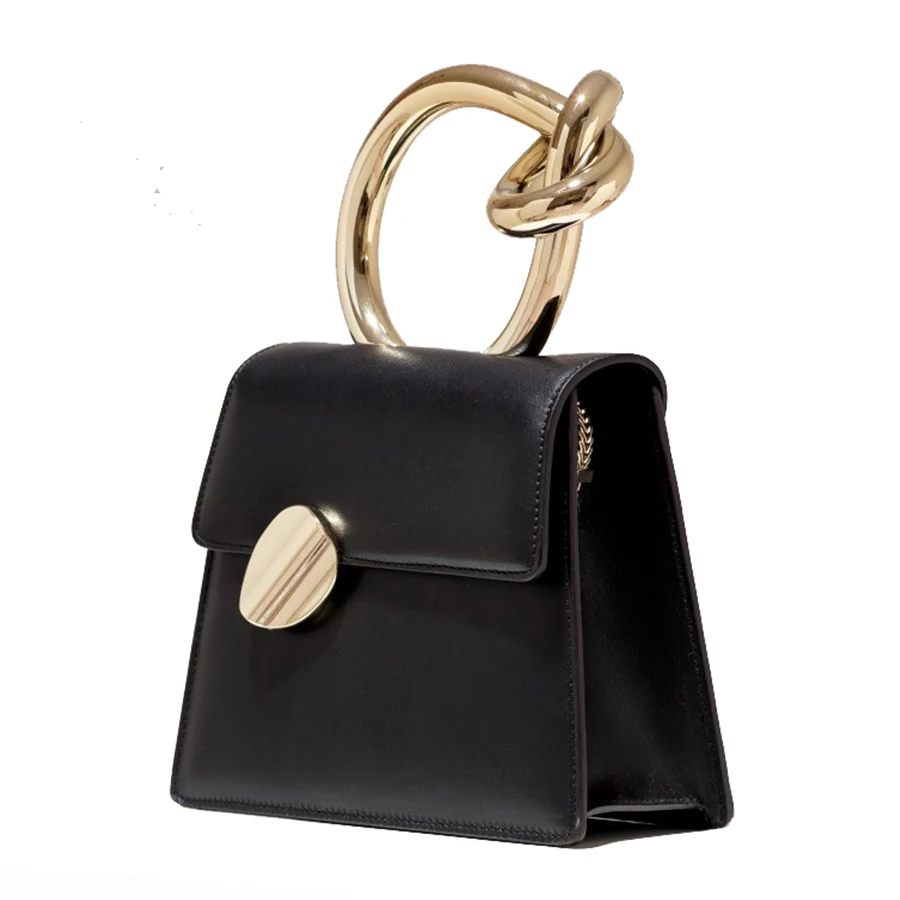 

Casual Metal Handle Handbags Women Messenger Bag 2020 Brands Chains Shoulder Crossbody Bags Ladies Women's Bag Purses