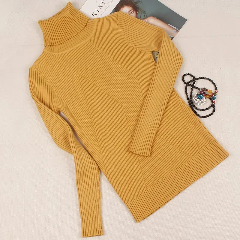 Женский свитер GIGOGOU теплый с высоким воротом вязаный на осень и зиму | Женская