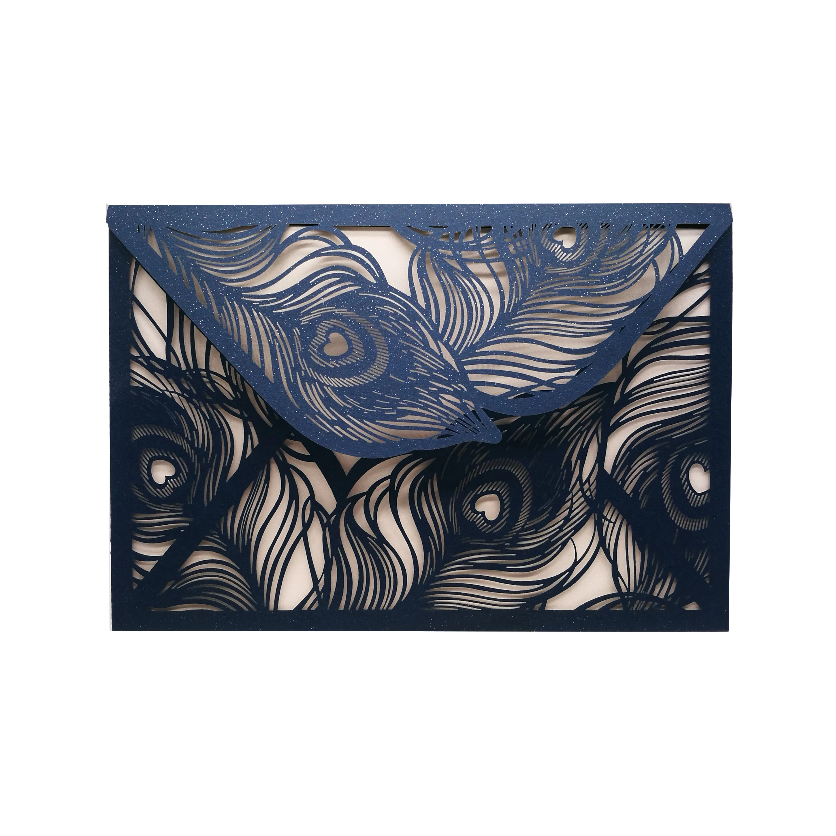 10 шт. Свадебные Приглашения Открытки Подарочные карты лазерная резка с перьями