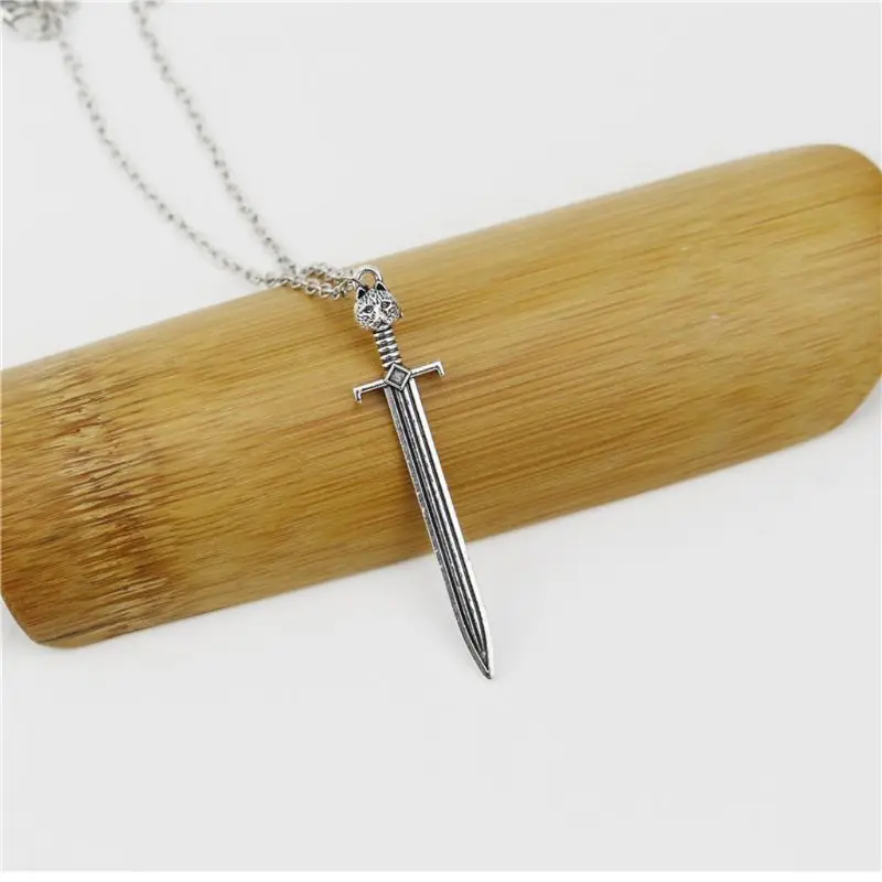 Готическая Сова на мече кулон ожерелье античный серебряный меч Средневековый