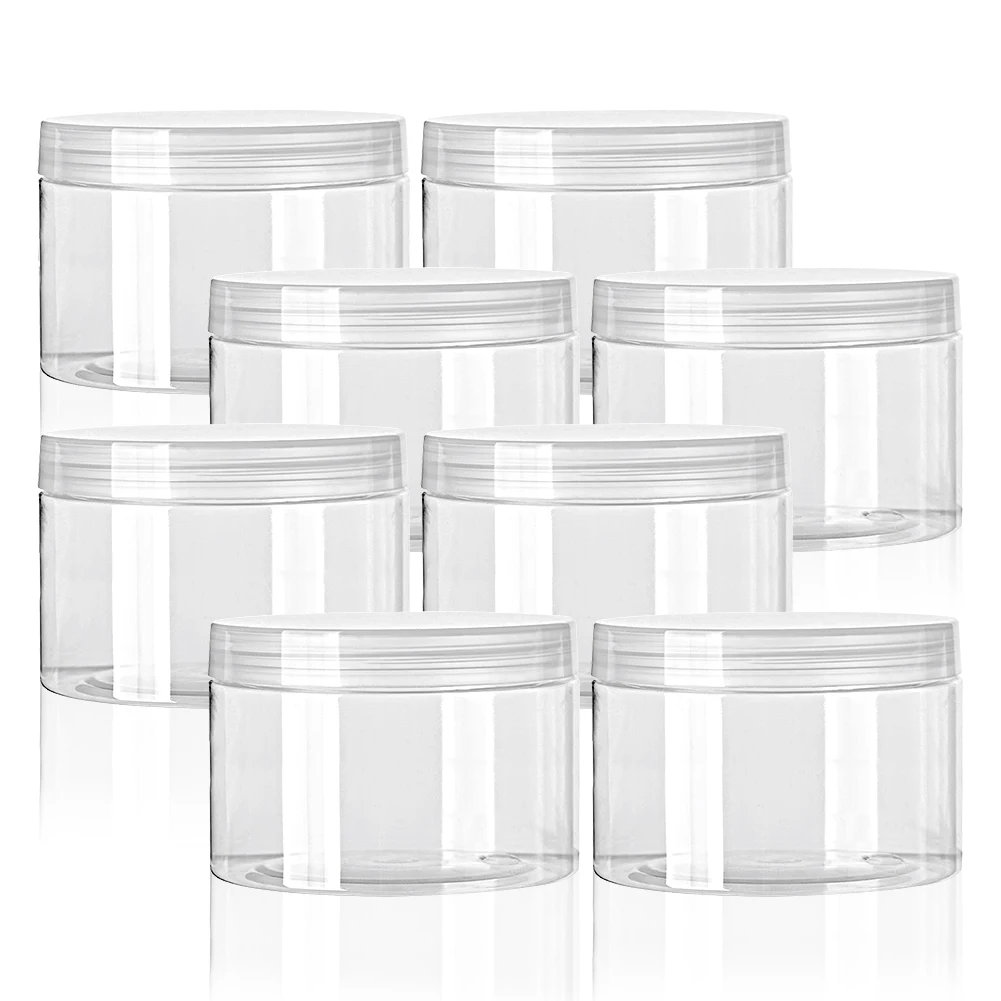 

20pcs Wide Mouth Jar Proof Empty Screw Face Cream Leak Sample Clear Can Tin Lid Refillable Makeup Balm Plastic Storage Container