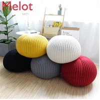 new style pouf with wool woven woolen round cushion shoe changing stool home decoration diameter 40cm