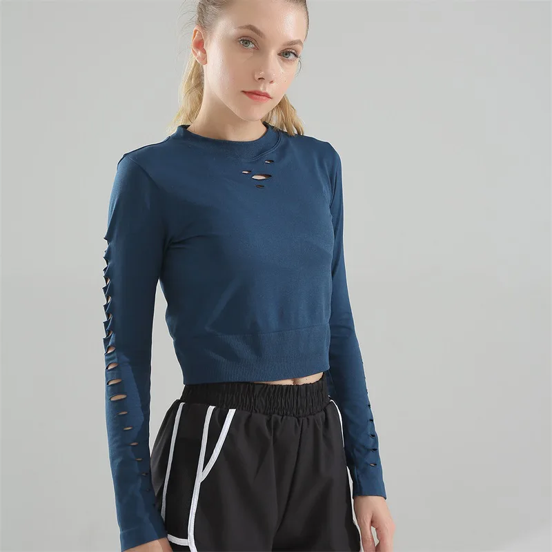 

Новая осенне-зимняя одежда для йоги с длинными рукавами рубашки для йоги с длинными рукавами спортивный Топ для фитнеса Топ для тренажерног...