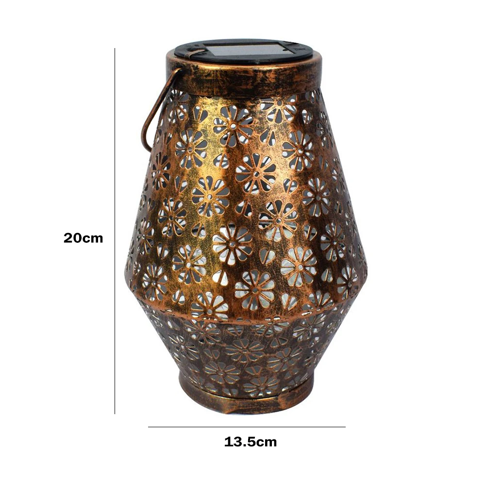 

Garden LED Art Light Decoration Outdoor Solar Iron Hollow-out Flower Projection Lamp Retro Outdoor Hanging Light For Yard Patio