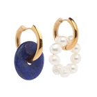 Серьги-подвески в стиле бохо женские, висячие ювелирные украшения с пресноводным жемчугом, натуральный Лазурит, роскошная Свадебная бижутерия, 2021