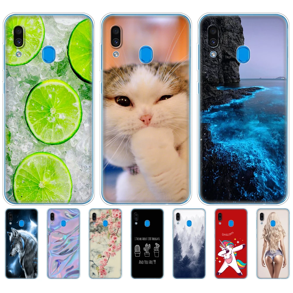 Чехол бампер для Samsung Galaxy A20 A20E силиконовый чехол телефона мягкий симпатичная