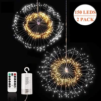 2pack firework garden lights 150led starburst copper wire fairy string lighting lawn lights for garden outdoor indoor decoration