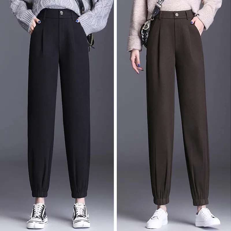 

Women's new woolen Harem Pants in autumn and winter 2020