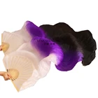 Веер для танца живота, 1 шт., цветной веер ручной работы из искусственного шелка, для выступлений на танце живота, для детей и взрослых