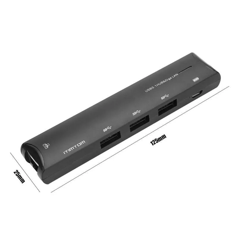 

Gigabit Ethernet USB 3.0 to RJ45 HUB for Box Set-top Box Adapter Network Card with USB-C Converter Adapter