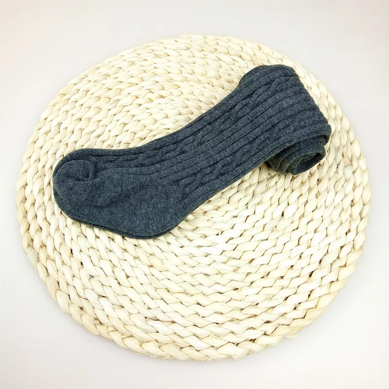 SHUJIN/Детские однотонные хлопковые колготки вязаные штаны для новорожденных сезон