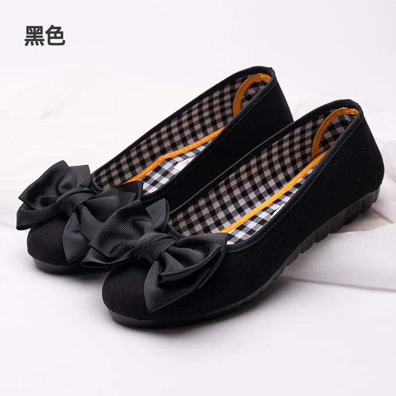 

2020 г., старые Пекинские тканевые туфли, одинарные туфли, обувь, модные туфли с бантом на плоской подошве, Рабочая обувь с мягкой подошвой для ...