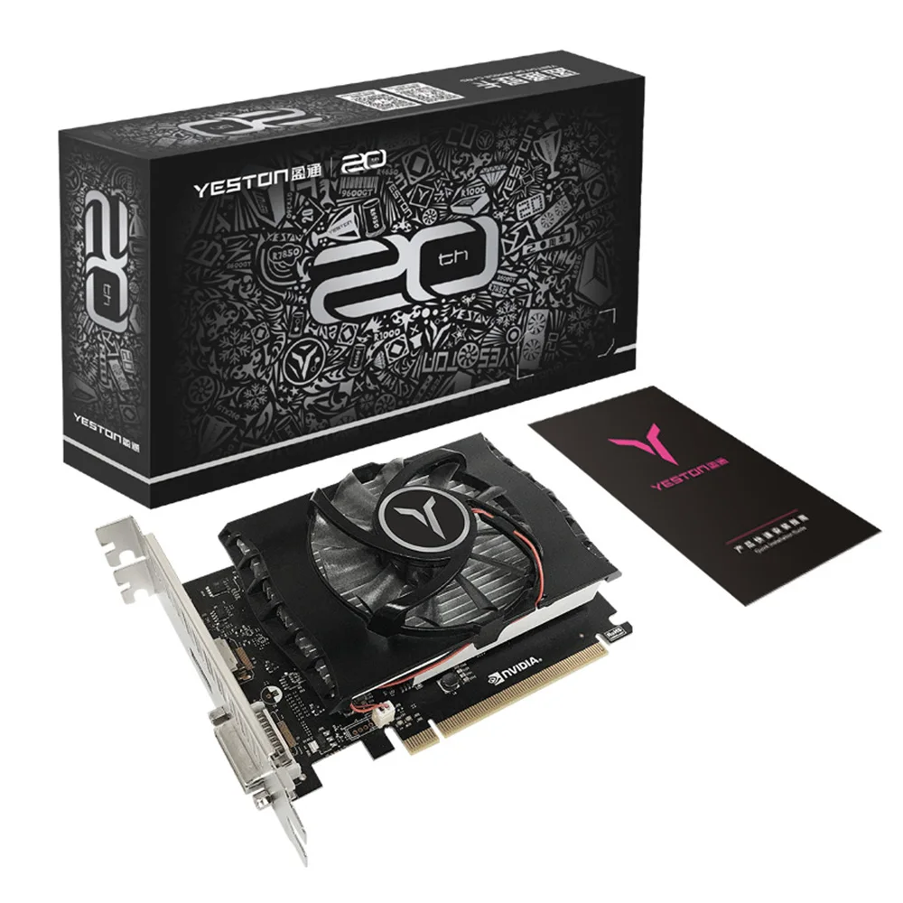 

Yeston GT1030-4G D4 Graphics Card 14nm 1152-1380MHz 4G/64bit/DDR4 DVI-D HDMI-Compatible Silent Fan Game Graphics Video Card
