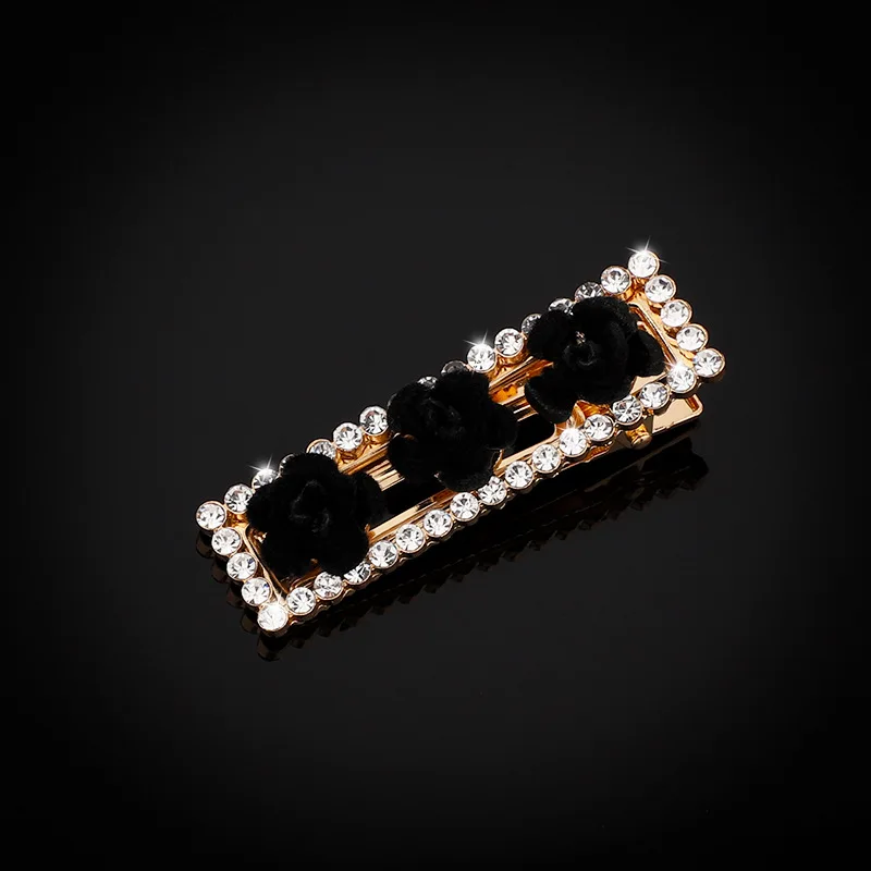 Стразы заколка для волос Аллигатор роза цветок Утконос с кристаллами