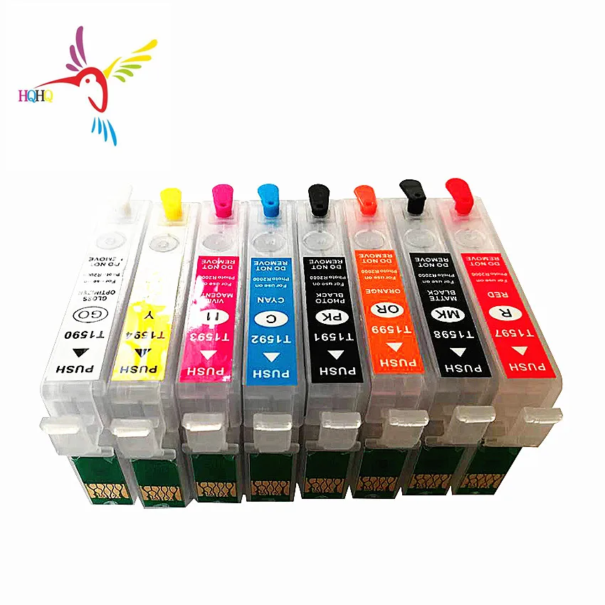 4pcs/Set T1591-T1599 Refill Ink Cartridge for Epson R2000 Desk Printer with Permanent ARC Chip Auto Resetable | Компьютеры и офис