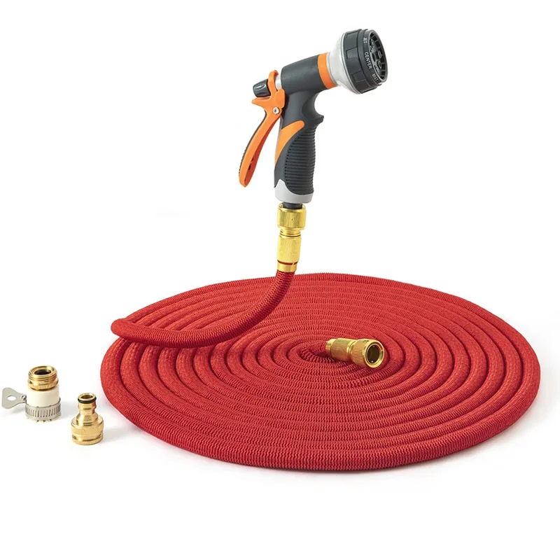 

In 2020, ABS eight-function rubber-coated water gun telescopic garden magic hose garden irrigation high-pressure water gun set