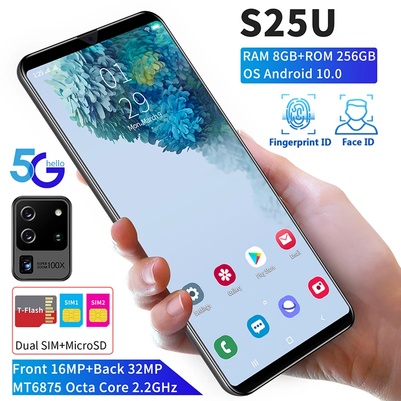 

2020 New S25U 10 Core 8 + 256G Dual Card Standby 6.3 Inch Full Screen Ultrabook Mobile Phone 4G Network Fingerprint Unlocking