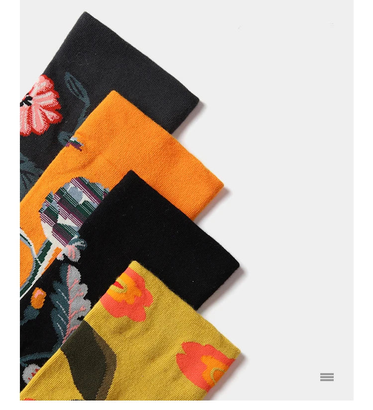 Women Christmas Harajuku Socks Women Hip Pop Style Cool Socks Winter Sock Vintage Print Colorful Knitted Long Socks