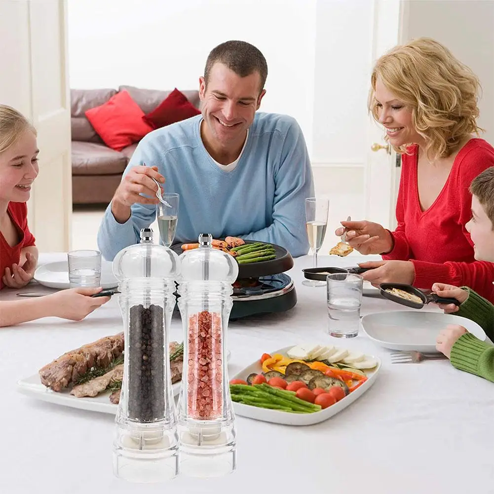 

Pepper Mill Salt Shaker With Adjustable Coarseness Grinder Spice Mechanism Manual Kitchen Ceramic Tool Acrylic K3E4