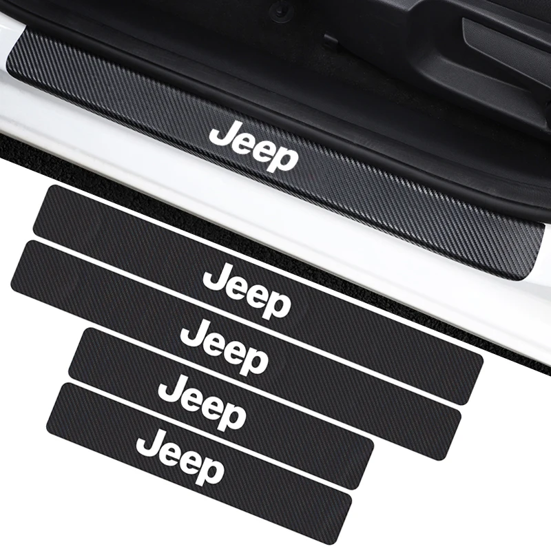 4 шт. Стайлинг автомобиля углеродное волокно защита от износа наклейка на порог
