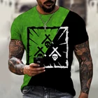Забавная Мужская футболка в стиле хип-хоп, новая летняя мужская футболка в шведском стиле с 3D-принтом, Мужская Уличная Повседневная рубашка с коротким рукавом и воротником