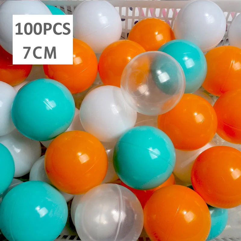 100 шт шарики экологически чистые красочные Мячи Мягкие пластиковые океанские шарики Забавный детский бассейн для купания Пита игрушка водный бассейн океанские волнистые шарики диаметром 7 см - Цвет: WJ3709G