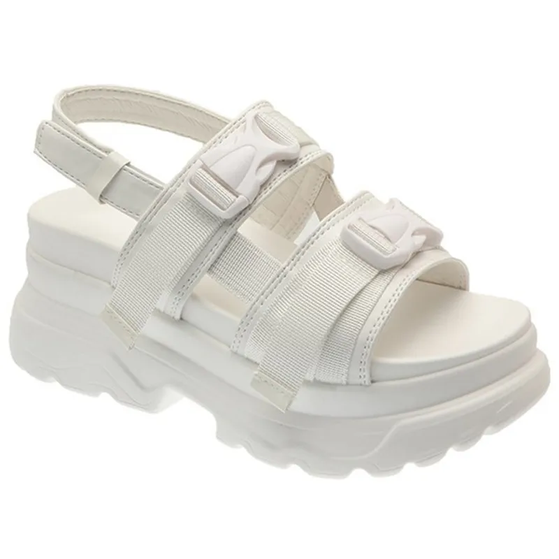 

Large Size Roman Sandals Fashion Womens Shoes 2021 High Heels All-Match Clogs Wedge Suit Female Beige Muffins shoe Increasing He